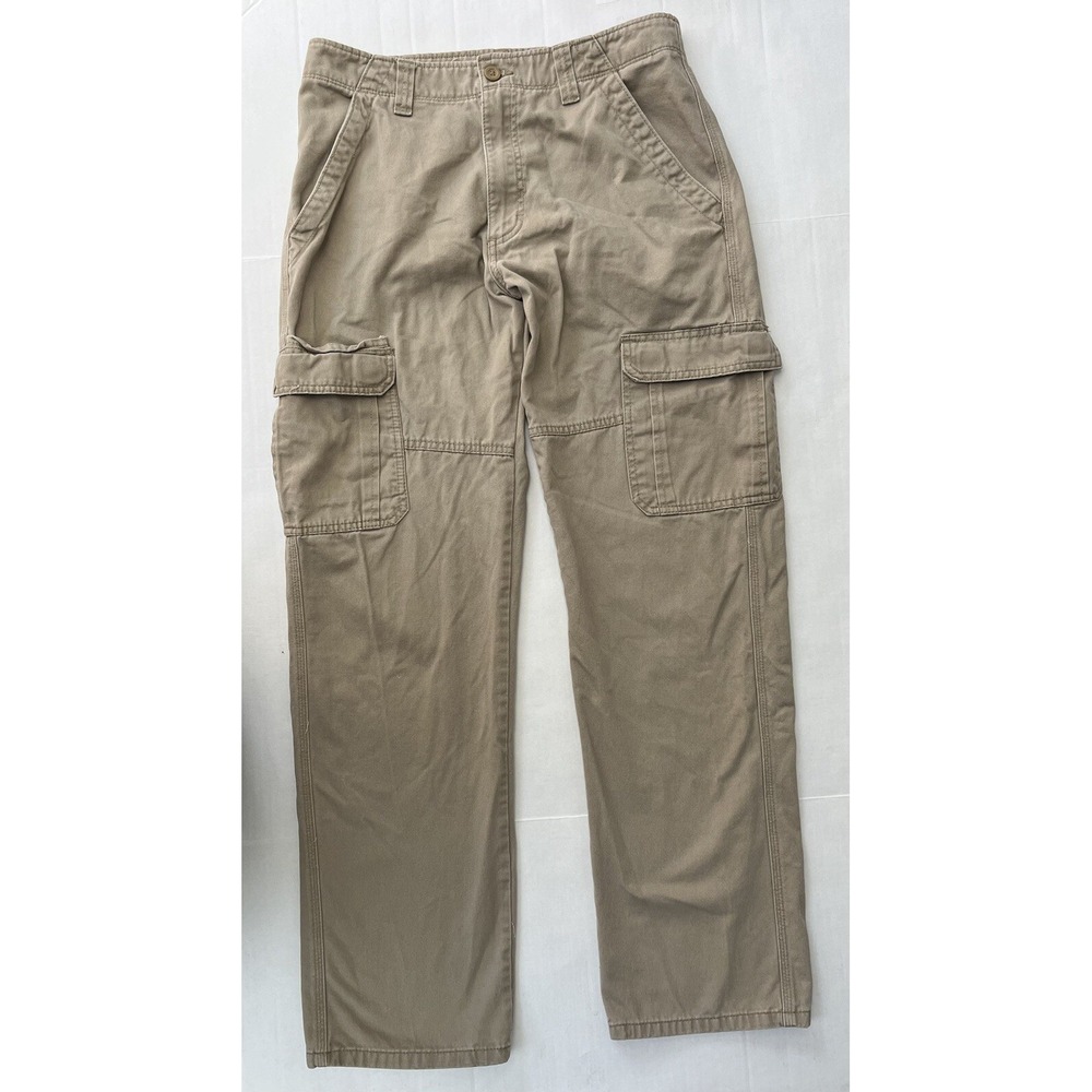 Wrangler Cargo Pants Mens 32x32* Khaki Brown‎ Relaxed Straight 100% Cotton Twill